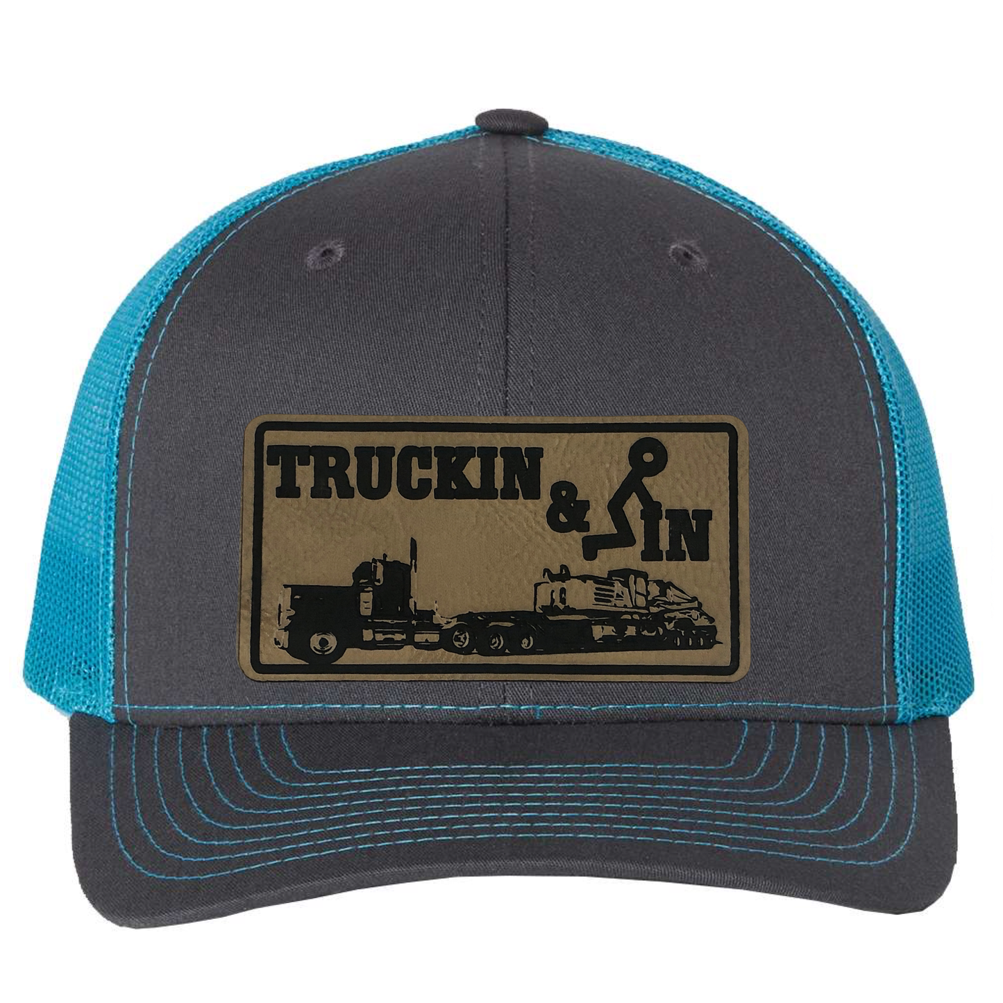 Trucking & Fuckin Leather Patch Richardson 112 Trucker Hat
