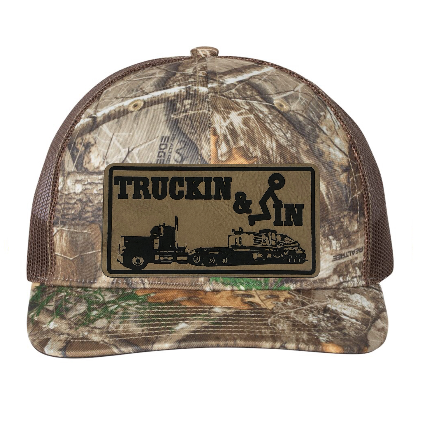 Trucking & Fuckin Leather Patch Richardson 112 Trucker Hat