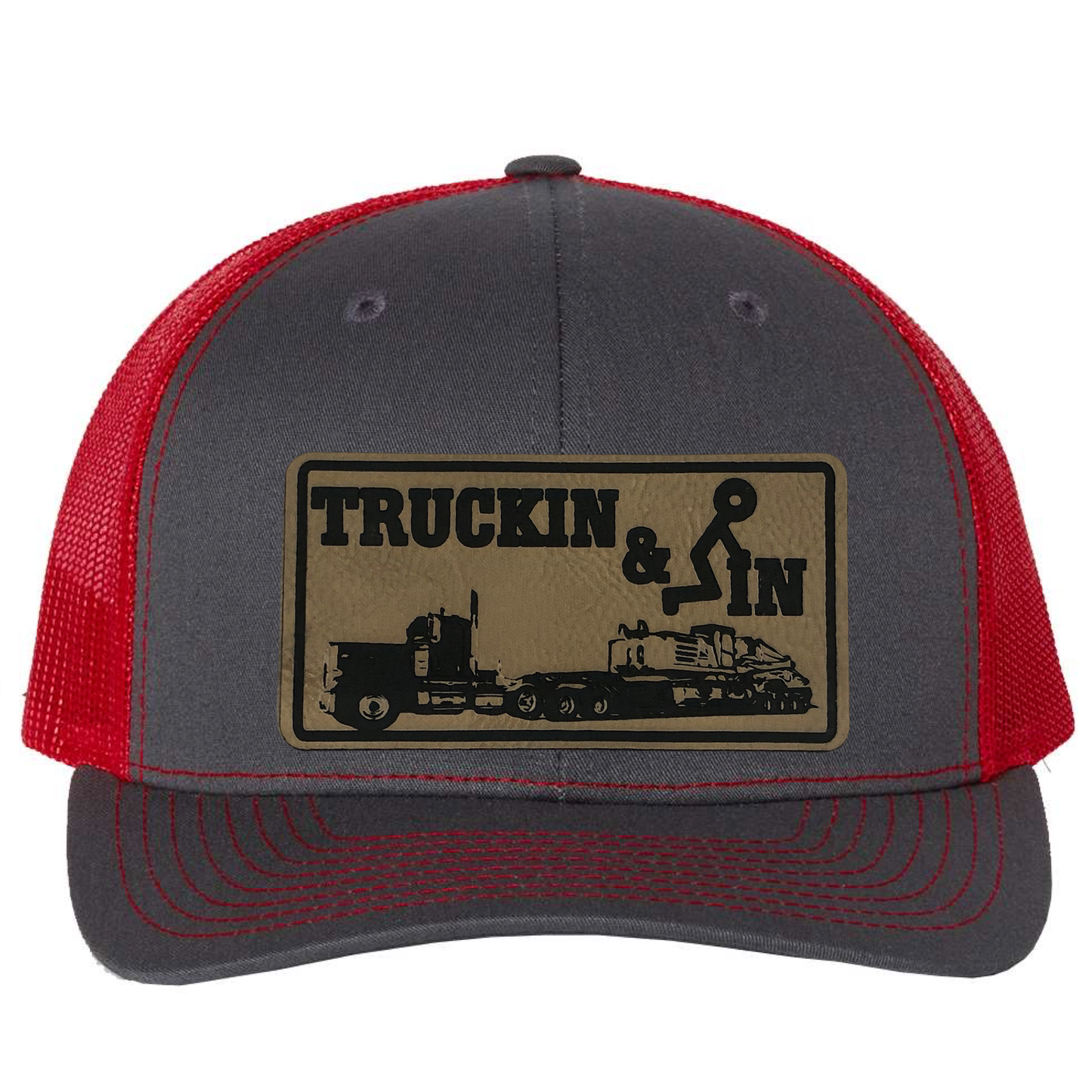 Trucking & Fuckin Leather Patch Richardson 112 Trucker Hat
