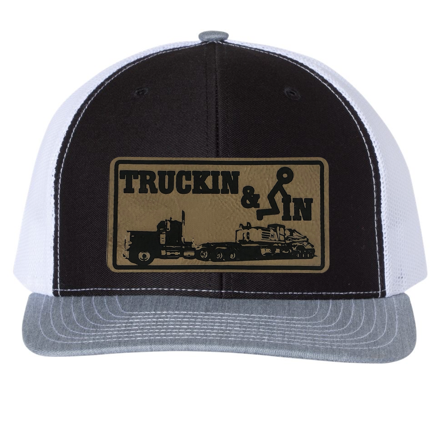 Trucking & Fuckin Leather Patch Richardson 112 Trucker Hat