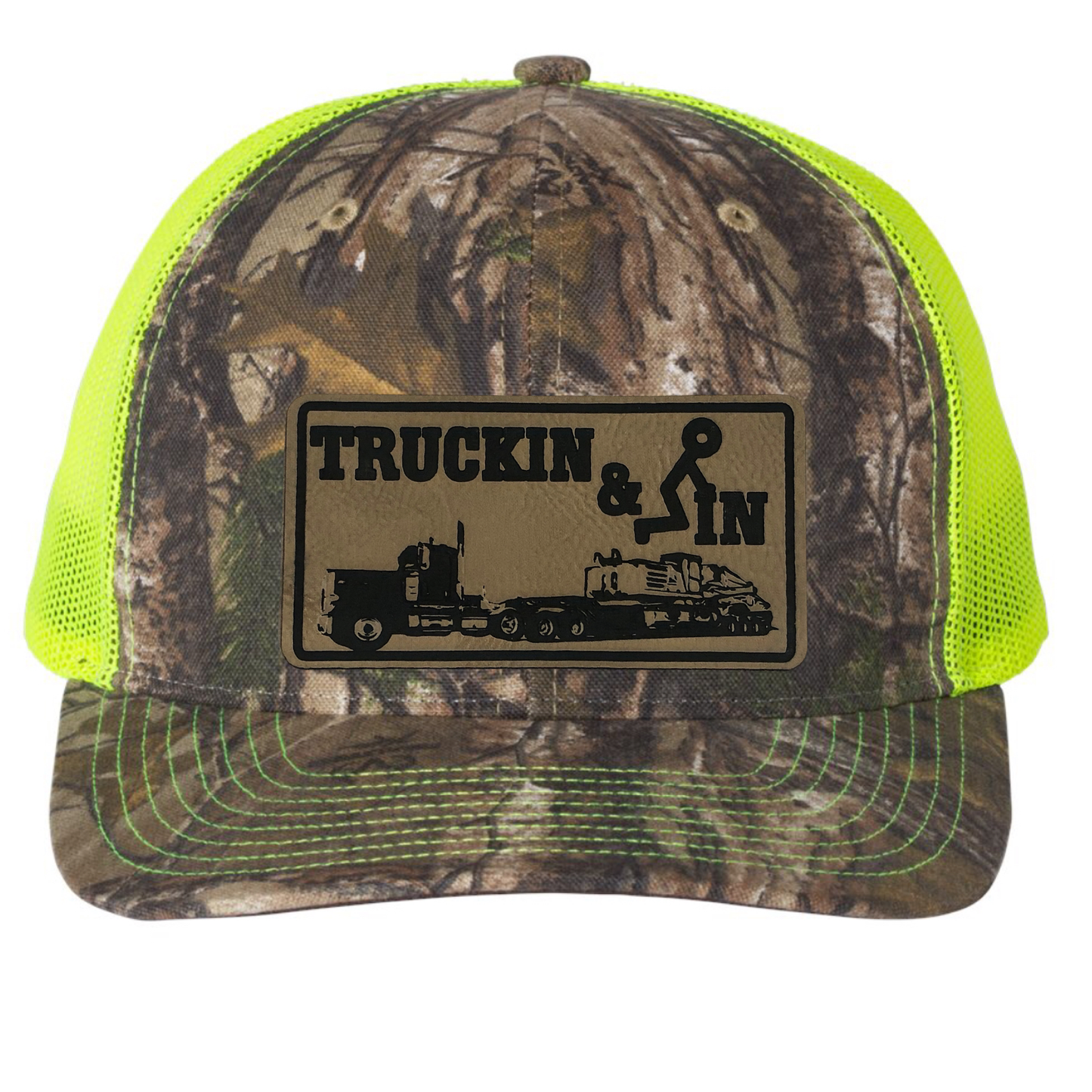 Trucking & Fuckin Leather Patch Richardson 112 Trucker Hat