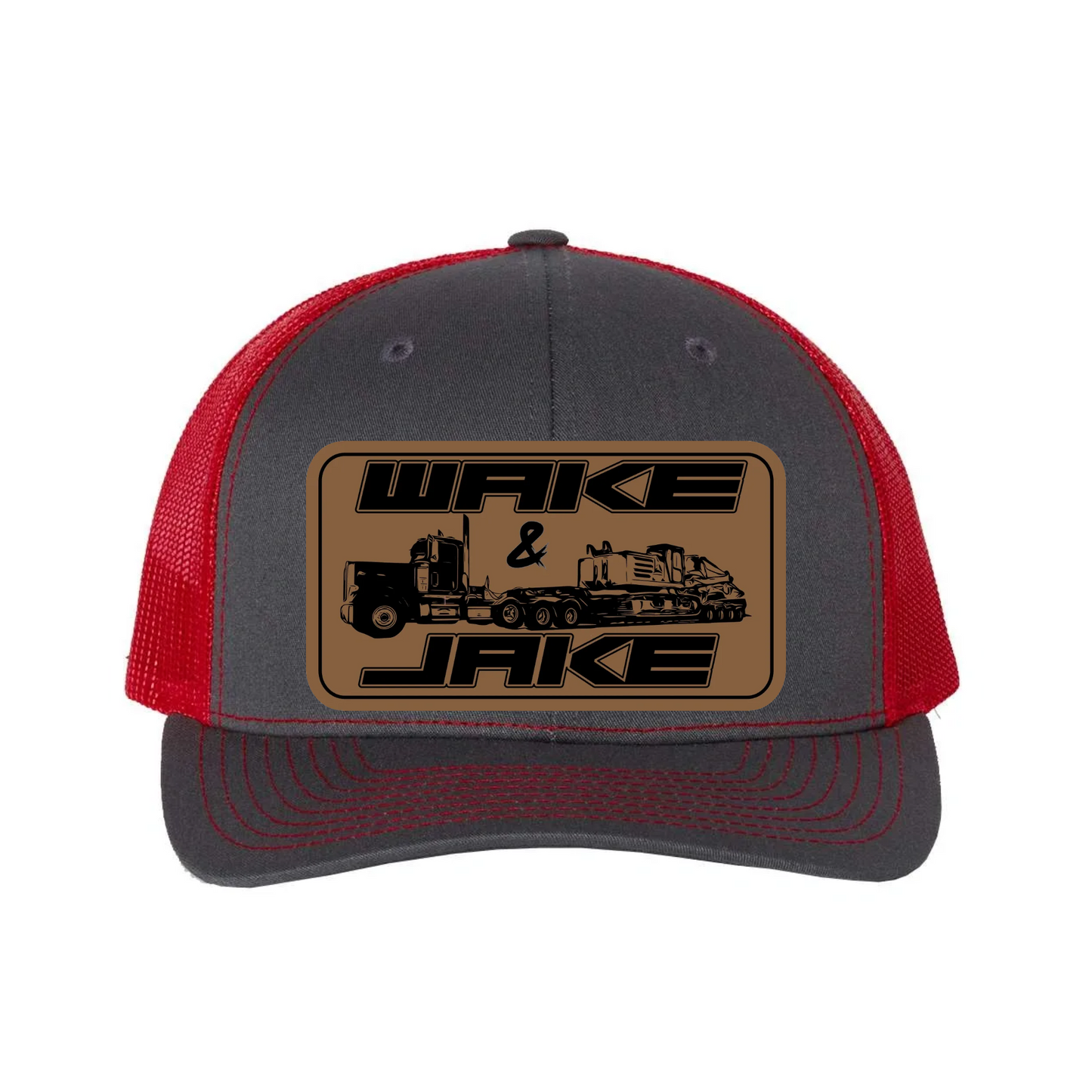 Wake & Jake Leather Patch Richardson 112 Trucker Hat