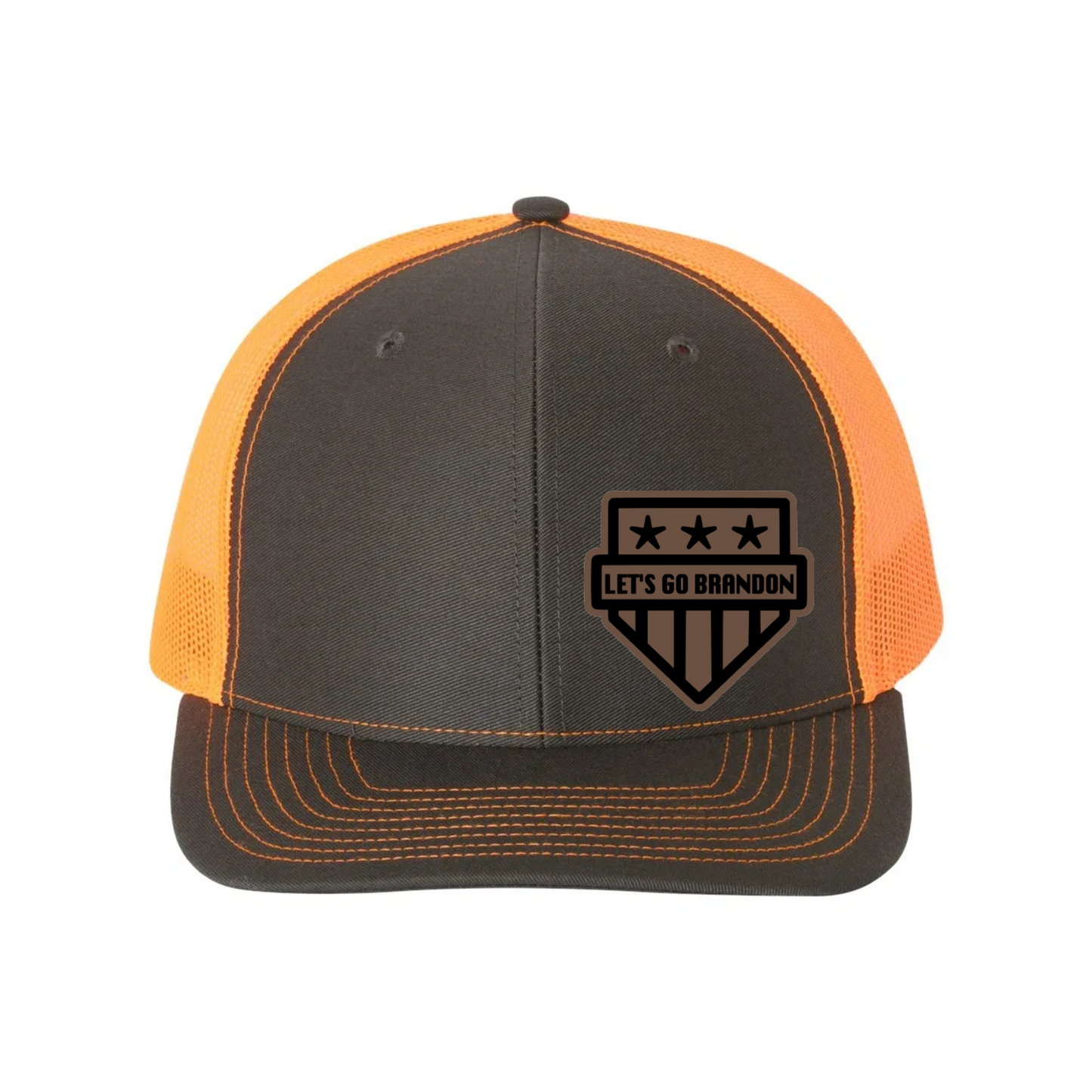 Let's Go Brandon Leather Patch Richardson 112 Trucker Hat