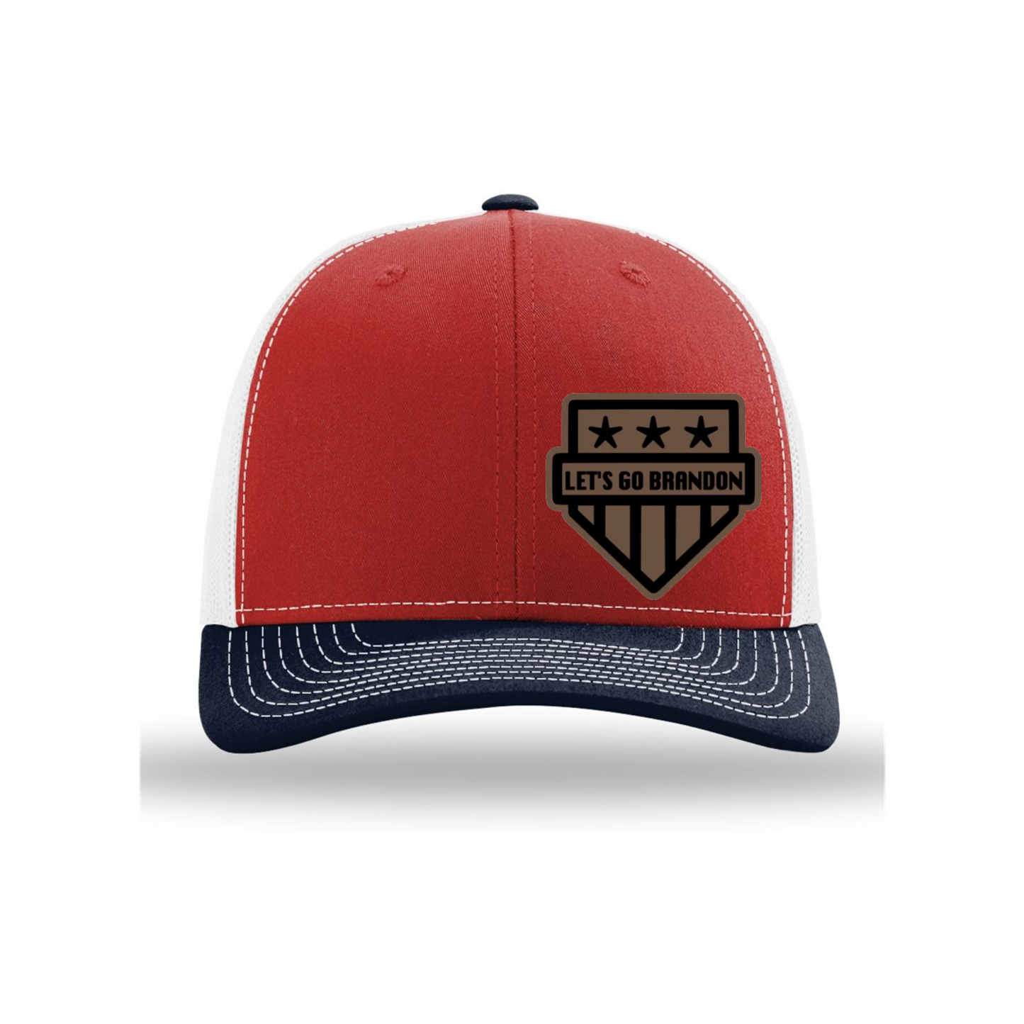 Let's Go Brandon Leather Patch Richardson 112 Trucker Hat