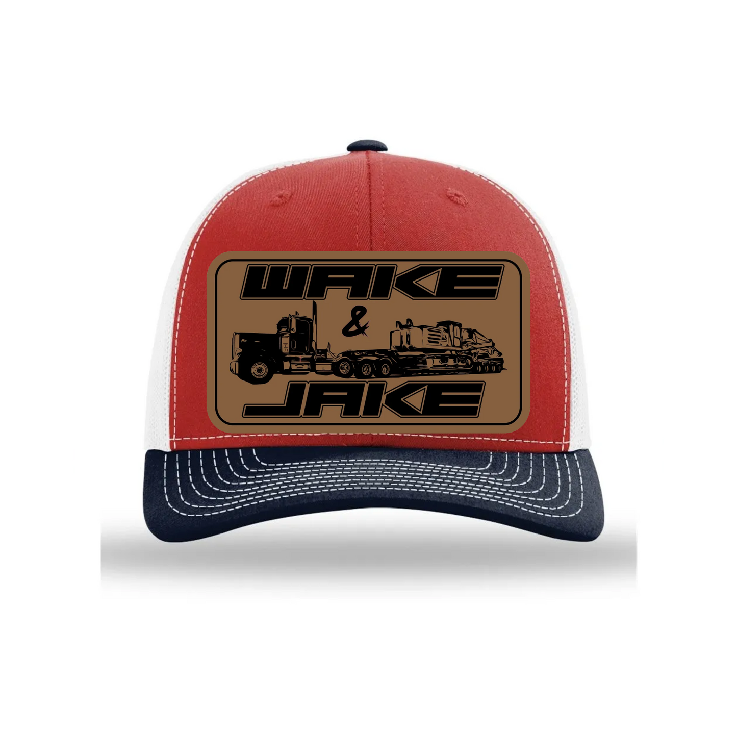 Wake & Jake Leather Patch Richardson 112 Trucker Hat
