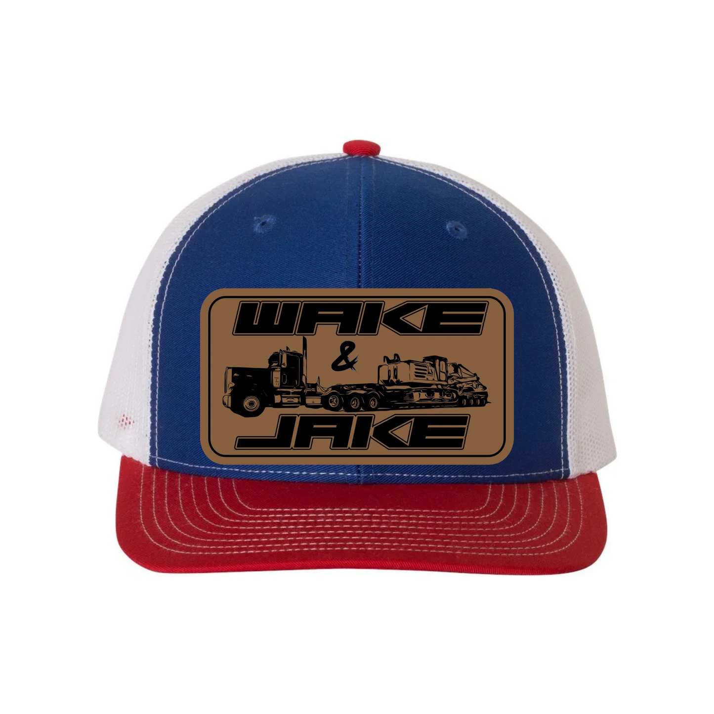 Wake & Jake Leather Patch Richardson 112 Trucker Hat