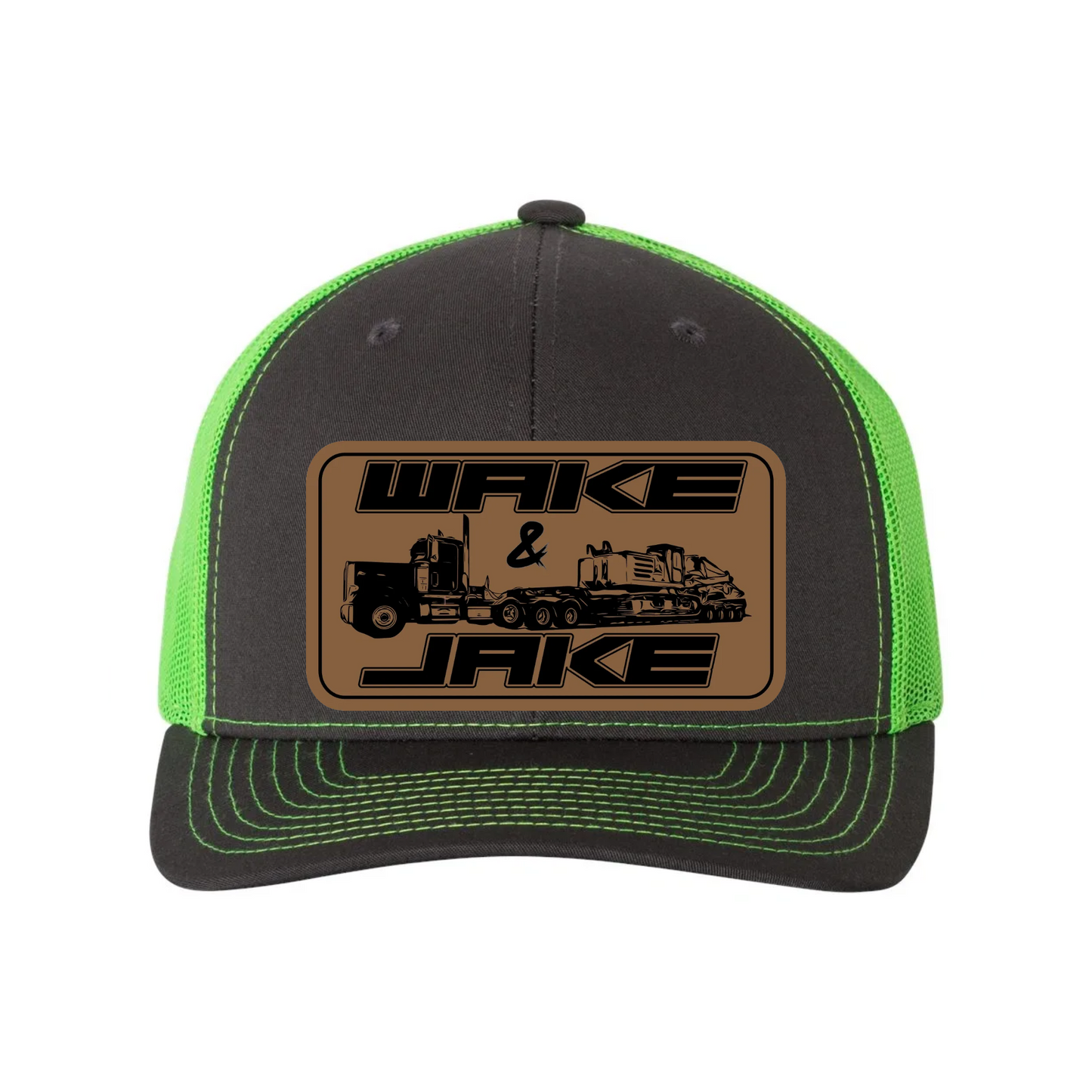 Wake & Jake Leather Patch Richardson 112 Trucker Hat