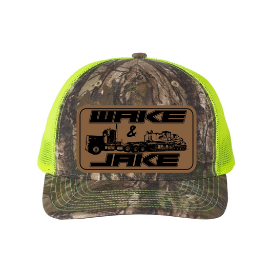 Wake & Jake Leather Patch Richardson 112 Trucker Hat