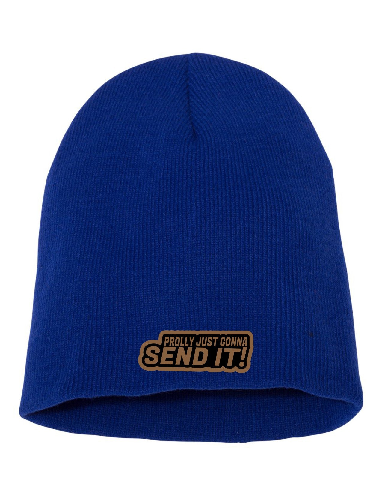 Send It Leather Patch Beanie